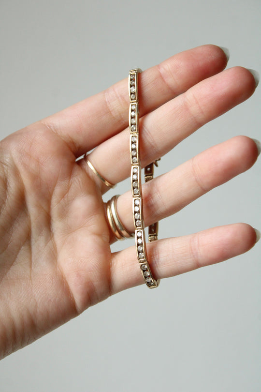 10KT Yellow Gold Genuine Diamond Tennis Bracelet