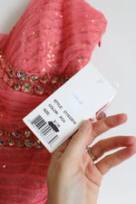 NEW Hailey Logan By Adrianna Papell Peach Pink Sequined Mermaid Style Formal Dress | 9/10