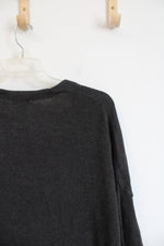 Old Navy Gray & White Patterned Cardigan | L