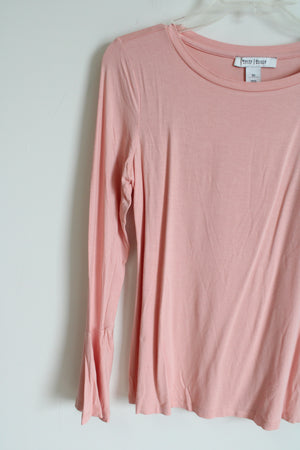 White House Black Market Light Pink Flare Sleeve Top | XS