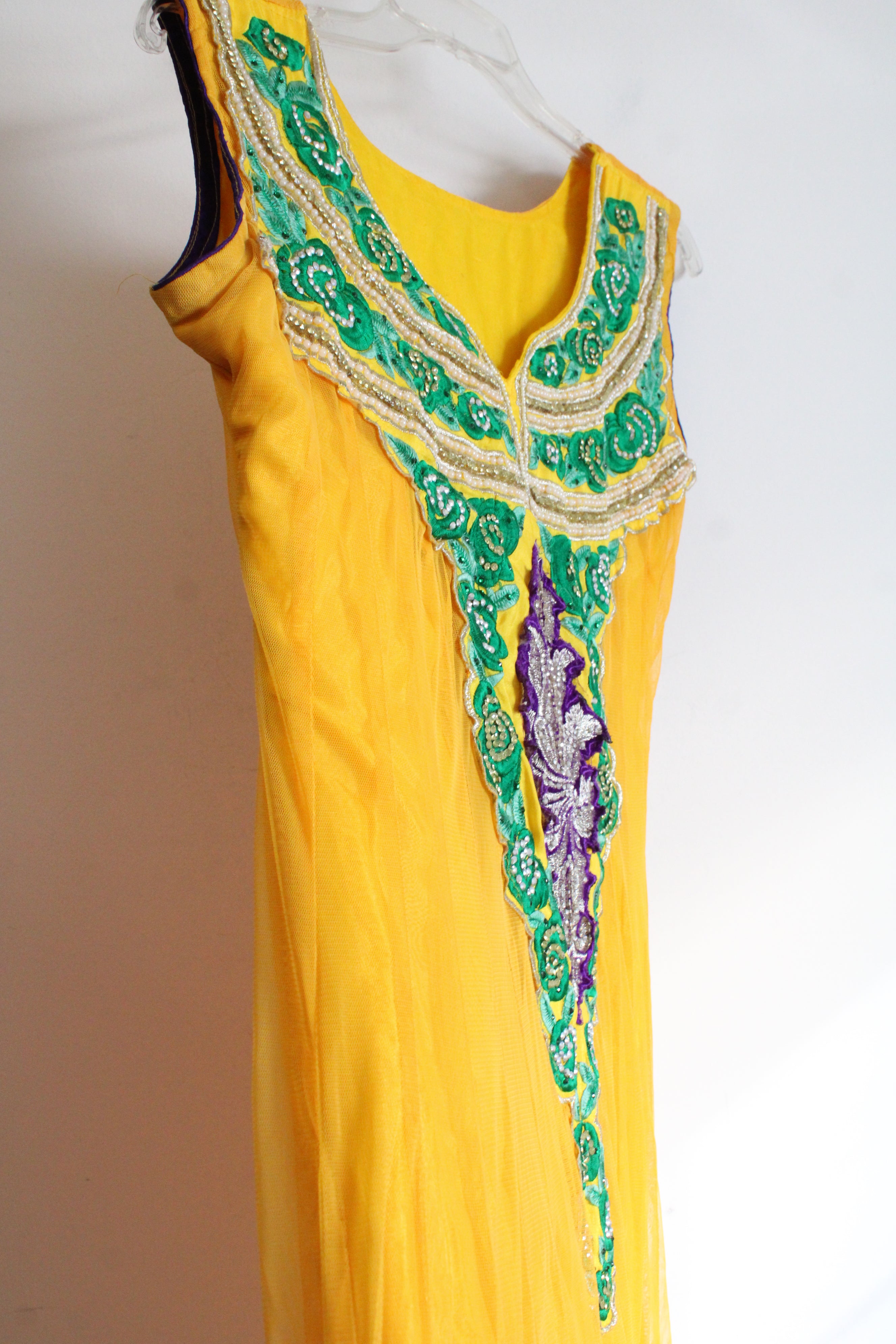 indian beaded dress Vintage Mesh beaded embroidered Indian dress