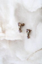 Pink 9K Stone Stud Earrings