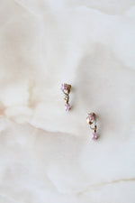 Pink 9K Stone Stud Earrings