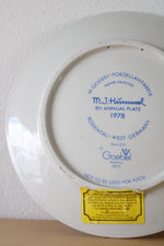 M.J. Hummel Goebel W. Germany 8th Annual Plate 1978