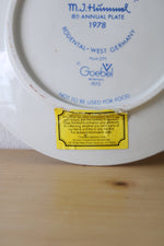 M.J. Hummel Goebel W. Germany 8th Annual Plate 1978