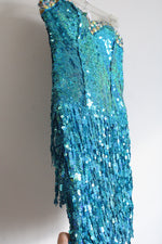 NEW Hannah S. Turquoise Sequin Fringe Strapless Mini Dress | 6
