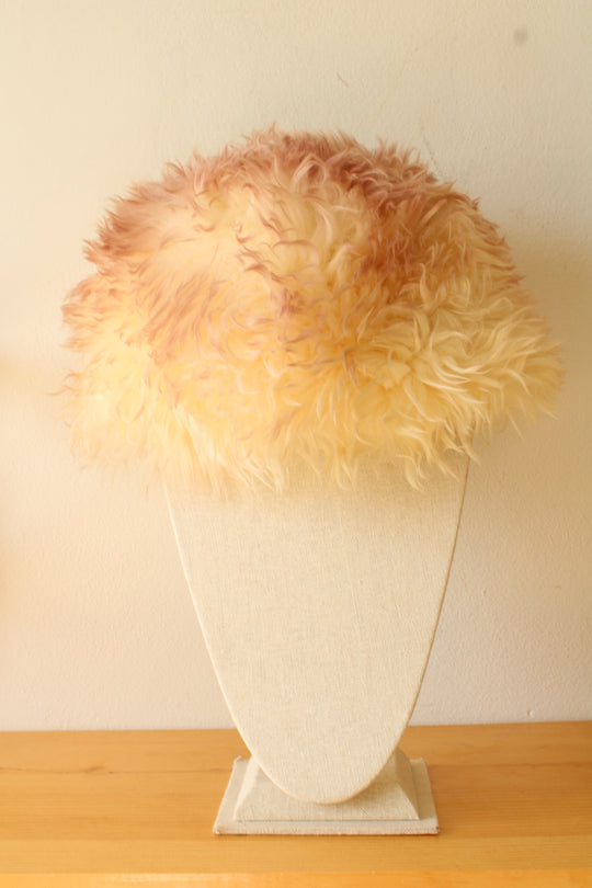 Vintage Sears 1960s Shaggy Genuine Tuscan Lamb Skin Fur Hat