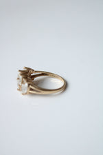 14K Yellow Gold Marquise Clear Stone Ring | Size 8