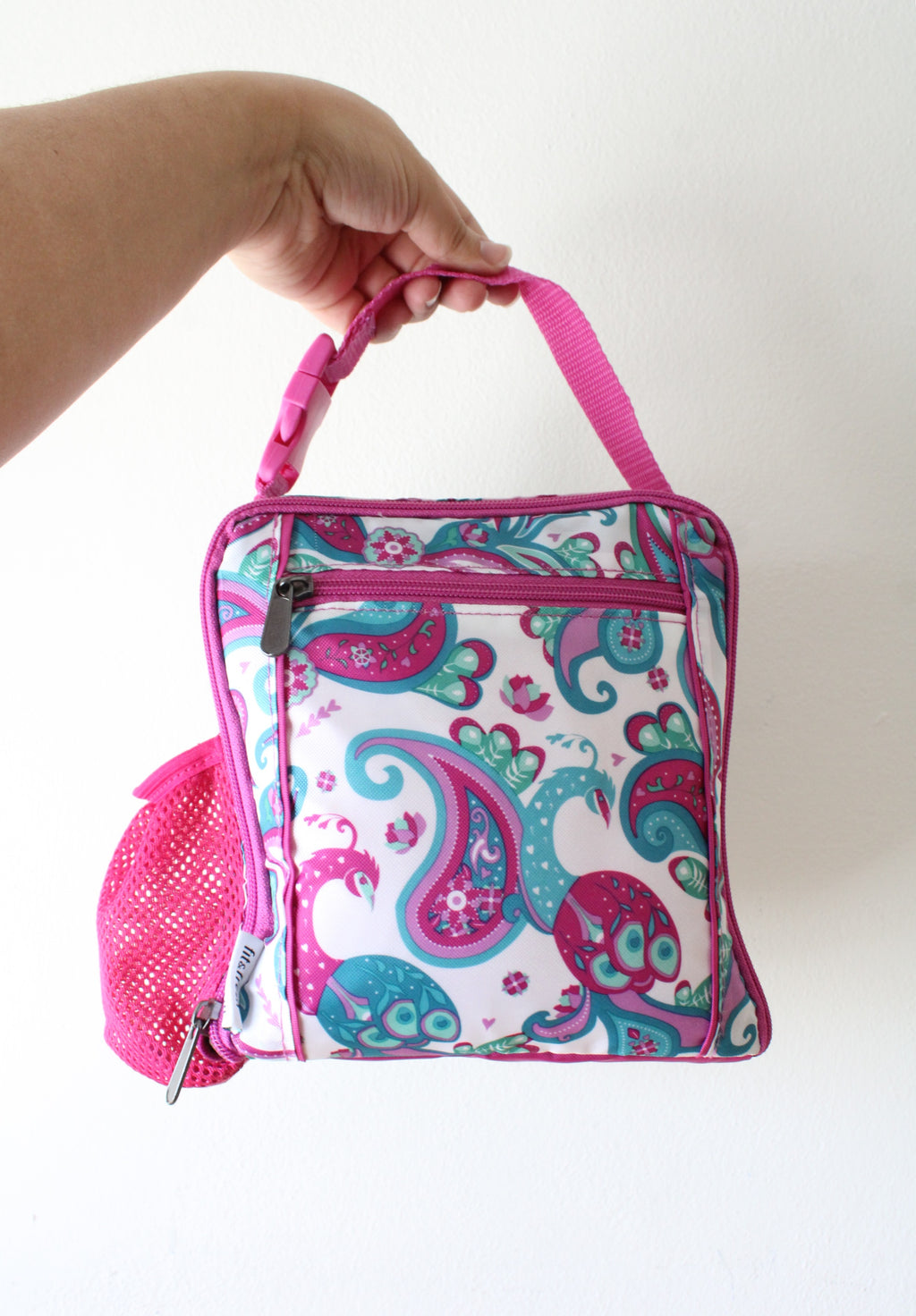NEW Fit & Fresh Pink & Blue Paisley Patterned Insulated Small Lunch Containers & Bag