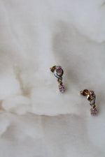 Pink 9K Stone Stud Earrings