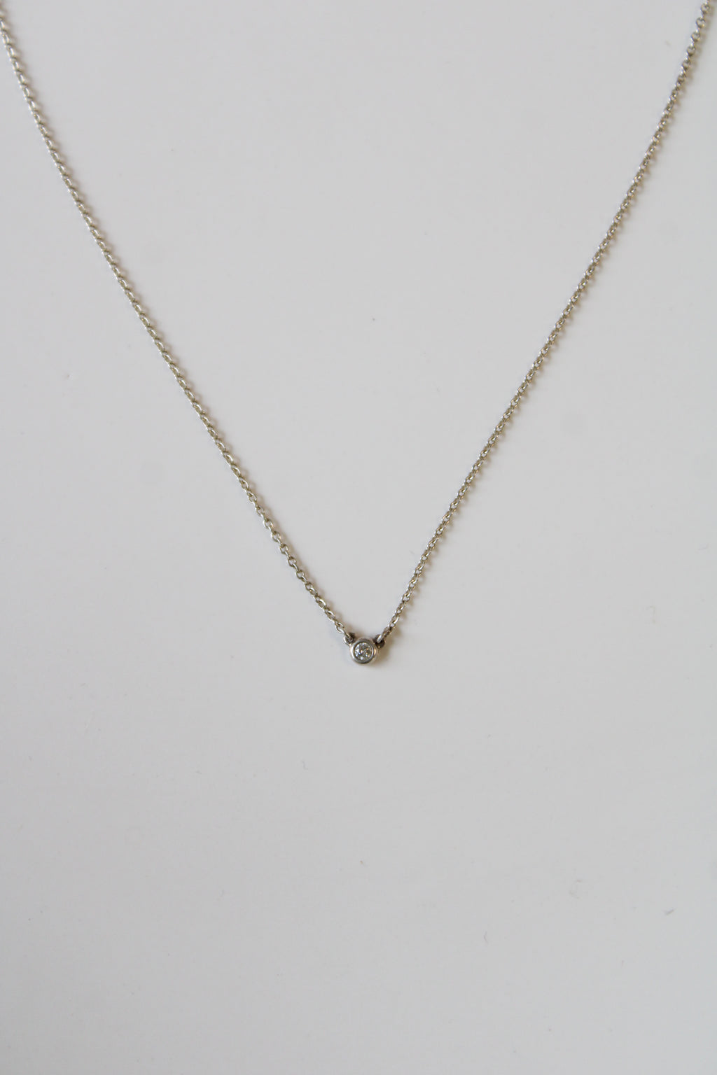 Tiffany & Co. Elsa Peretti Sterling Silver Diamond Pendant Necklace