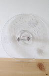 Etched Floral Glass Handled Serving Dish | 11"