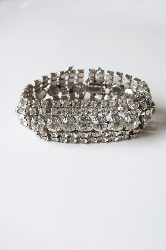 Vintage Rhinestone 6 Row Bracelet