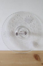 Etched Floral Glass Handled Serving Dish | 11"