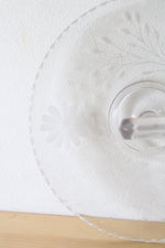 Etched Floral Glass Handled Serving Dish | 11"