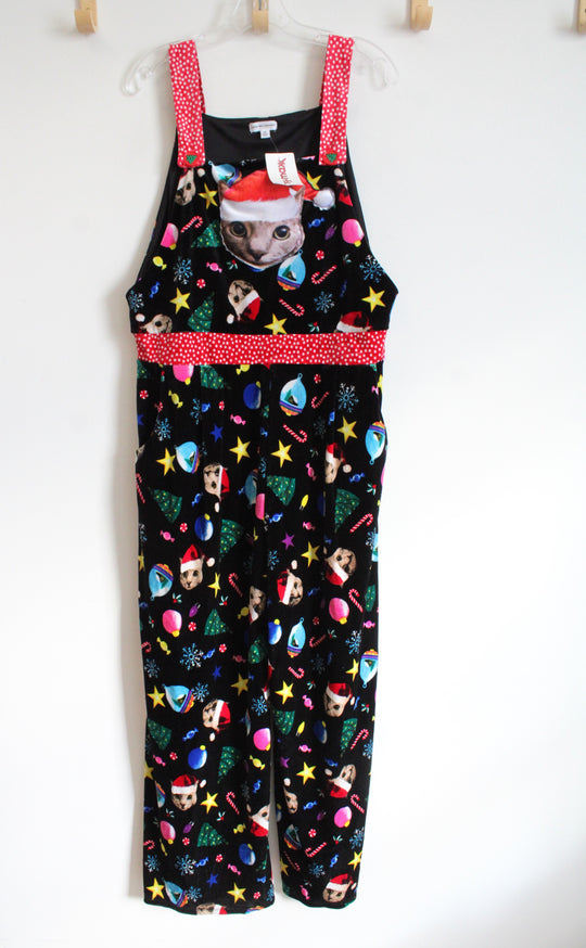 NEW Love On A Hanger Christmas Black Velvet Overalls | XL