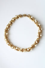 Vintage Twisted Rope Faux Pearl Necklace