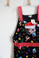 NEW Love On A Hanger Christmas Black Velvet Overalls | XL
