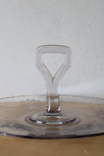 Etched Floral Glass Handled Serving Dish | 11"