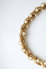 Vintage Twisted Rope Faux Pearl Necklace
