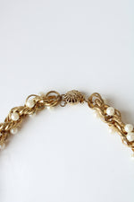 Vintage Twisted Rope Faux Pearl Necklace