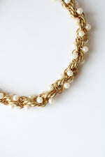 Vintage Twisted Rope Faux Pearl Necklace