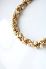 Vintage Twisted Rope Faux Pearl Necklace