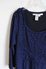 Max Studio Blue Ruffle Dress | XL