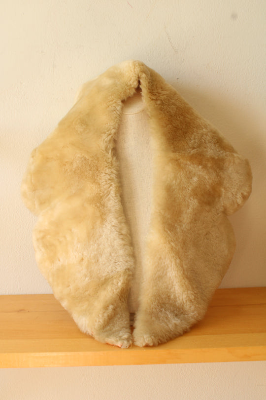 Vintage Cream Shearling Fur Collar