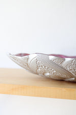 Pink & Gold Flower Silver Coated Glass Plate