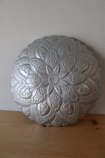 Pink & Gold Flower Silver Coated Glass Plate