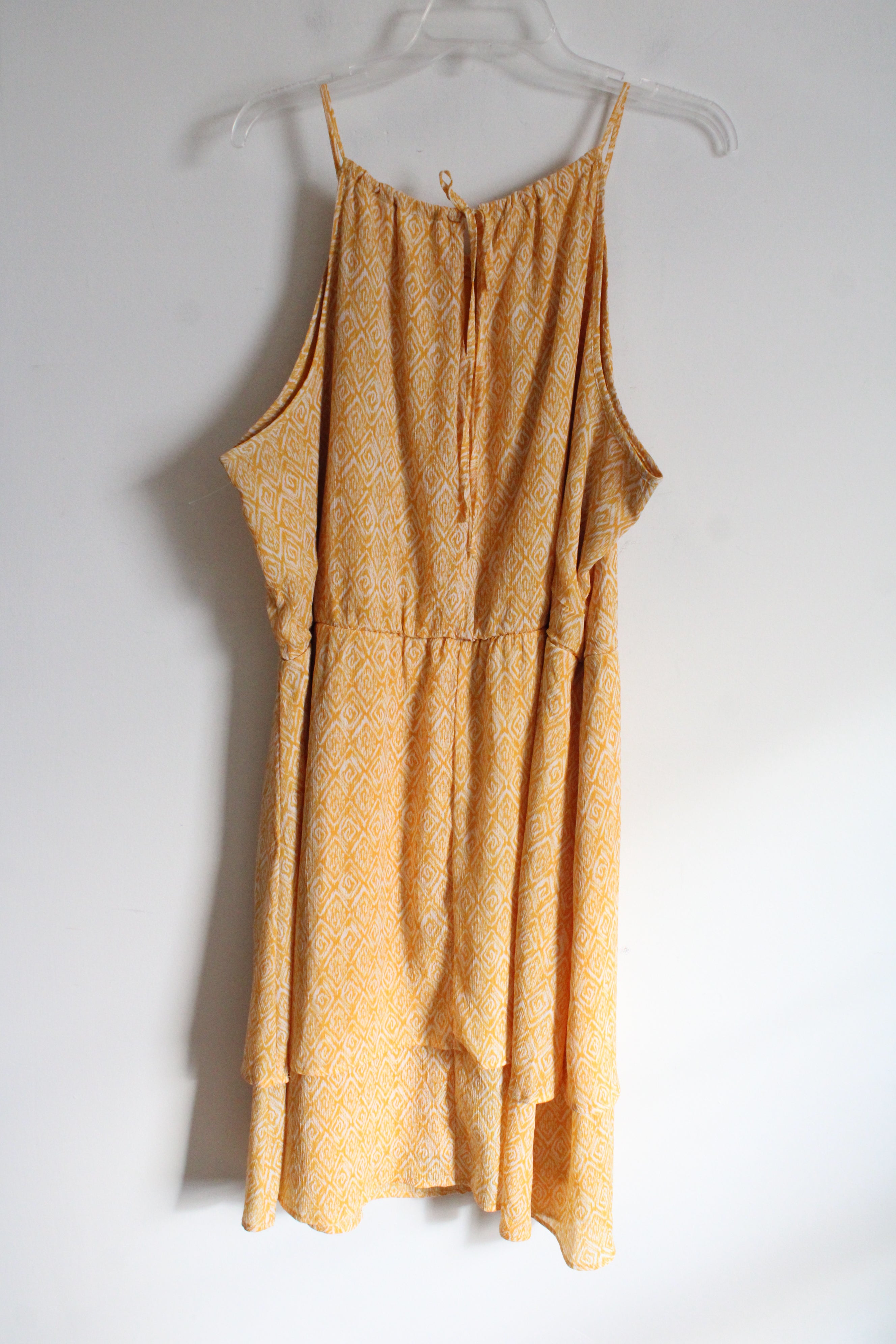 Eyeshadow Mustard Yellow Diamond Pattern Dress