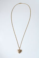 Vintage Floral 14K Yellow Gold Locket Necklace
