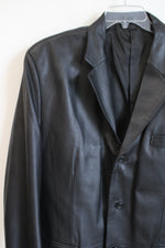 J. Ferrar Black Soft Leather Blazer Jacket | L