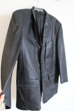 J. Ferrar Black Soft Leather Blazer Jacket | L