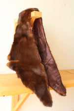 Vintage Brown Fur Stole Collar
