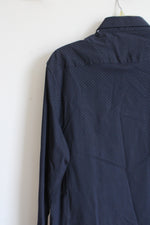 NEW Denim & Flower Navy Blue Poplin Stretch Button Down Shirt | XL