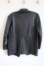 J. Ferrar Black Soft Leather Blazer Jacket | L