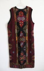 Peruvian Connection Red Wool Duster Sweater Vest | XL