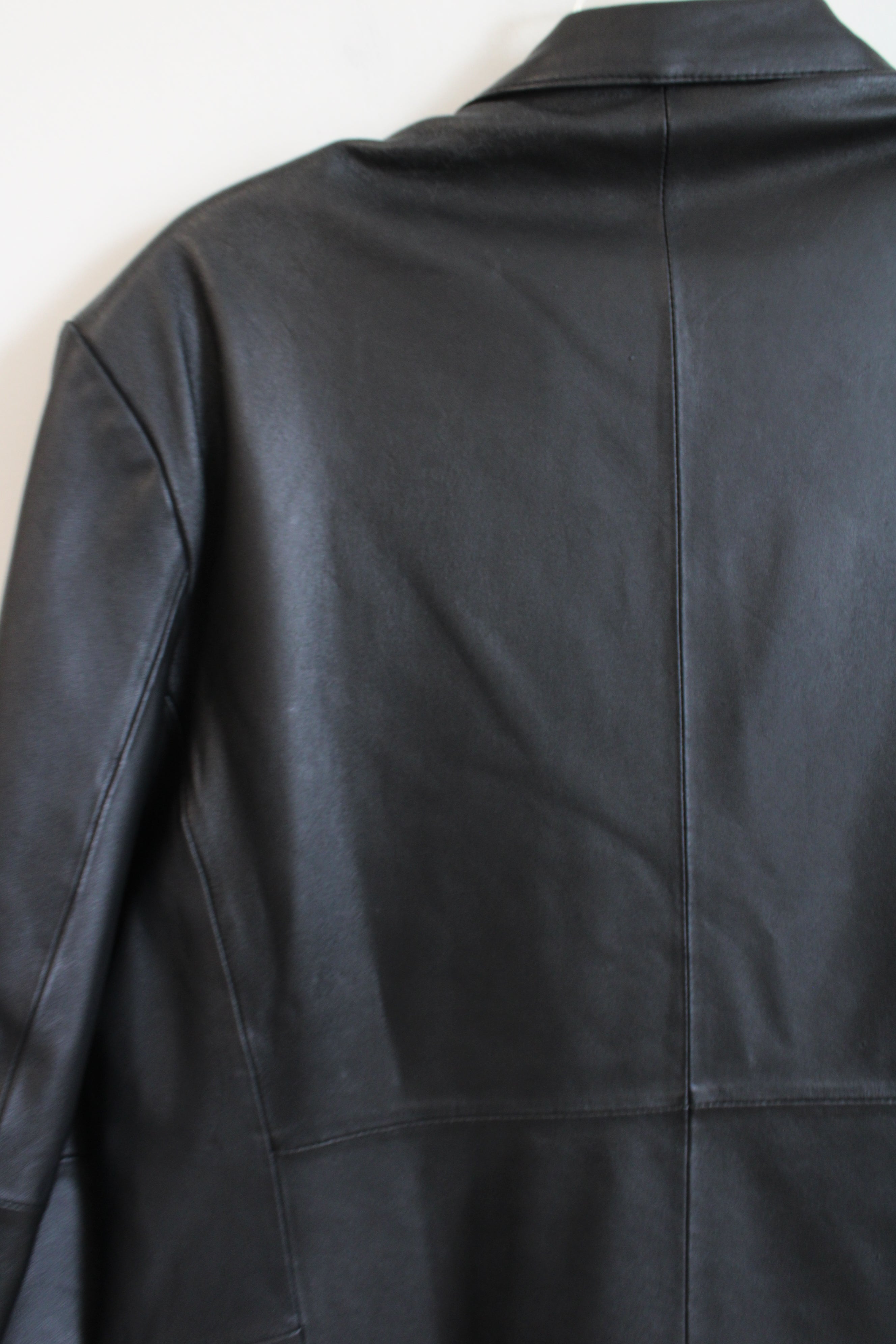 J. Ferrar Black Soft Leather Blazer Jacket | L