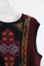 Peruvian Connection Red Wool Duster Sweater Vest | XL