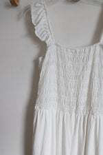 White Smocked Jumpsuit | L