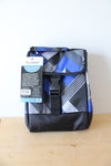 NEW Fit & Fresh Blue Black & Gray Striped Insulated Lunch Bag