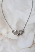 Silver Tone Clear Stone Necklace