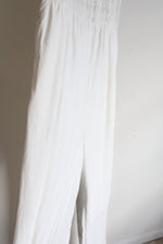 White Smocked Jumpsuit | L