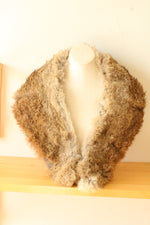 Vintage Genuine Fur Tan Brown and Gray Toned Collar