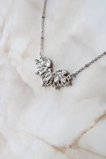 Silver Tone Clear Stone Necklace