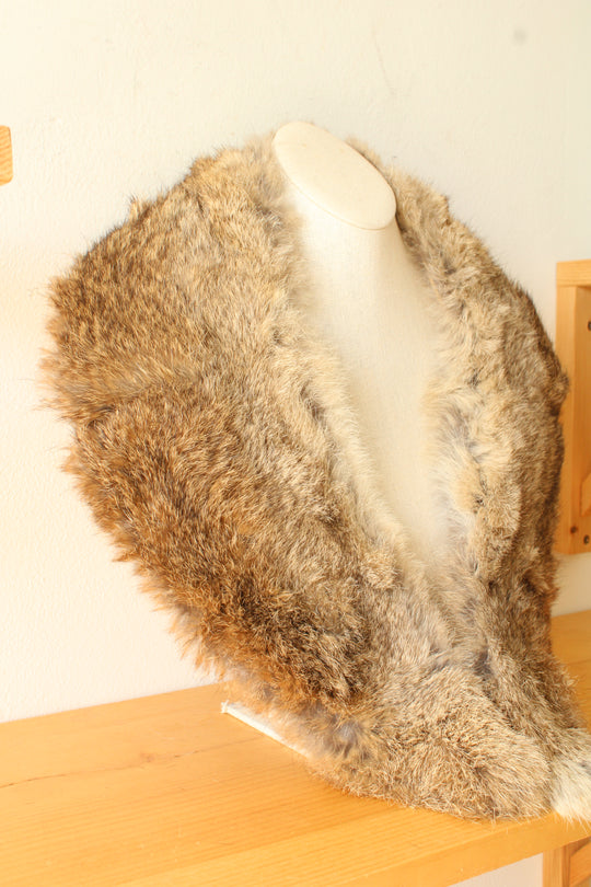 Vintage Genuine Fur Tan Brown and Gray Toned Collar