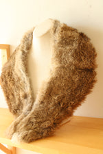 Vintage Genuine Fur Tan Brown and Gray Toned Collar