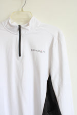 NEW Spyder Active White Black 1/4 Zip Pullover | L